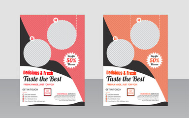 Red color Food flyer de sign 