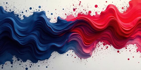 Obraz premium Vibrant navy, red & white strokes; textured artistic backdrop , red paint, background texture, white paint