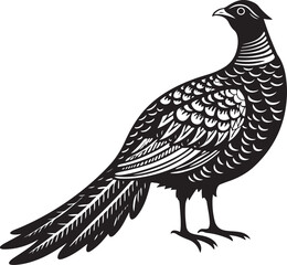 Obraz premium Green Pheasant silhouette vector design