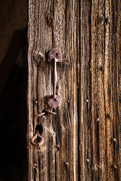 weathered wooden door