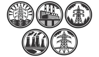 energy and utilities branding power vector arts silhouette
