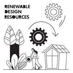 An renewable design resources vector design
