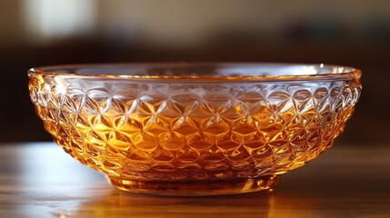 Fototapeta premium A rich, velvety custard, the decadence of creme brulee, is captured in a crystal-clear bowl, its glossy surface reflecting the light, ready to be adorned with a caramelized crust and a hint of