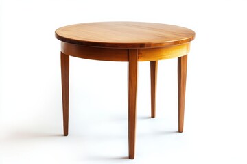 Elegant round wooden table showcasing craftsmanship in a minimalist setting isolated on transparent background