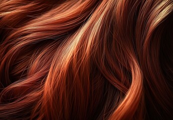 Naklejka premium Close-up of red hair, hair texture, high-quality professional photography.