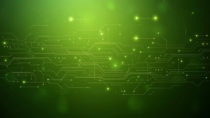 Obraz premium Green technology background with circuit board futuristic design for innovation and sustainability