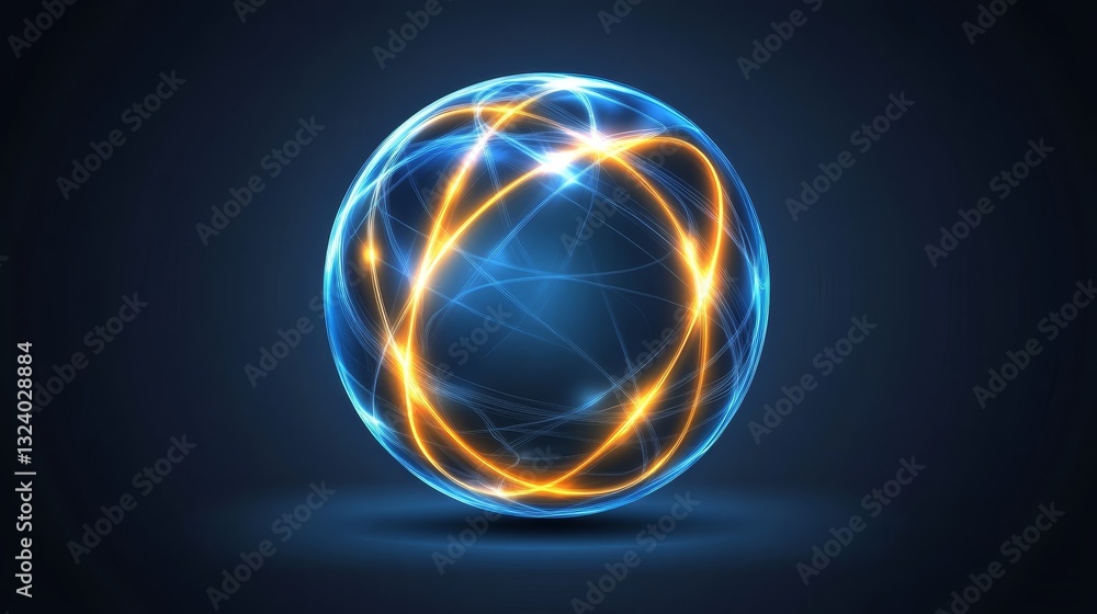Poster abstract sphere composition exploring form space and digital art