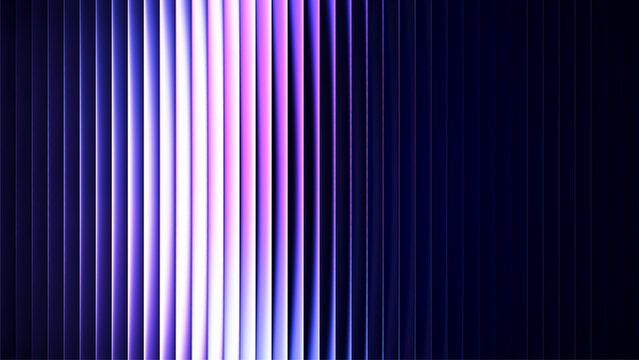Futuristic gradient pattern with glow of deep blue and neon violet creates mesmerizing play of light. Vertical glowing lines blending smooth and radiant colors perfect for creative tech design. Vector