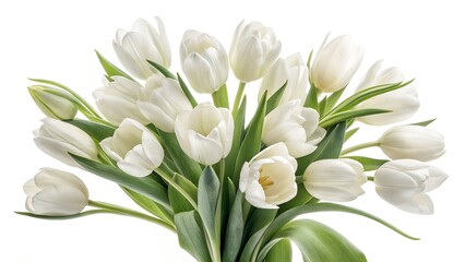 Fototapeta premium bouquet of white tulips