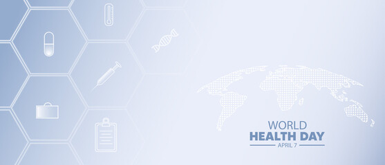 World Health Day April 7 healthcare icon vector poster