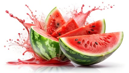 slice of watermelon on white background