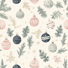 christmas pattern in pastel colors, seamless 