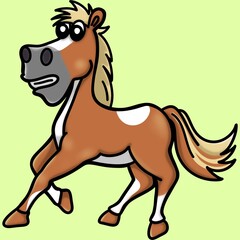 Horse clip art cartoon character isolated on green