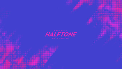 Abstract vector torn monochrome halftone background. Scrathed dotted texture element. Diagonal composition