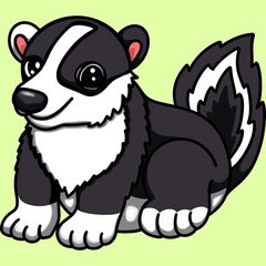 Badger clip art cartoon character isolated on green