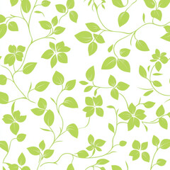 Obraz premium a simple floral background pattern with light green patterns and a white background