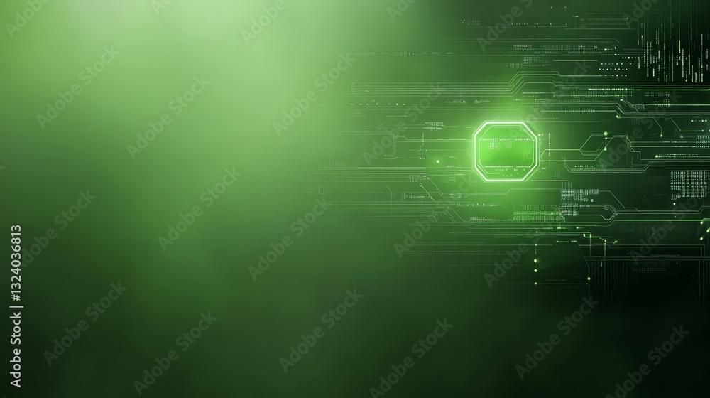 Poster green circuit board technology exploring connections data flow and digital innovation in modern elec