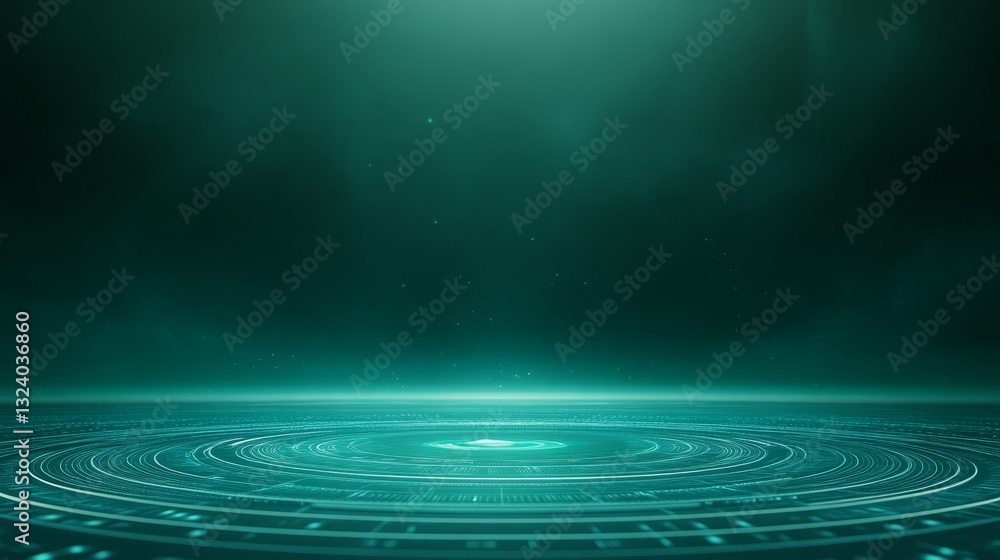 Aufkleber abstract technology background with glowing circles and dots futuristic network design