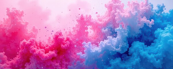 Obraz premium Swirling pink & blue watercolor, abstract texture, organic, flow
