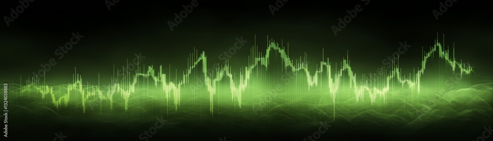 Poster vibrant green background with intertwined lines, versatile design element for modern projects