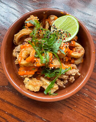 Sriracha spicy shrimp appetizer 