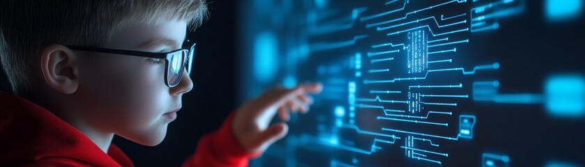 Curious child with stylish eyeglasses closeup portrait capturing innocence and charm