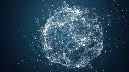 dynamic and modern visual of global data network, showcasing interconnected nodes and lines, representing technology and communication