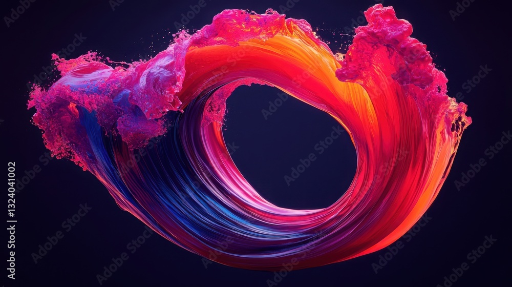 Poster colorful wave of paint creating a vibrant and dynamic representation of universal flow and artistic 