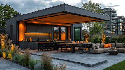 Fototapeta premium Modern Outdoor Kitchen Area