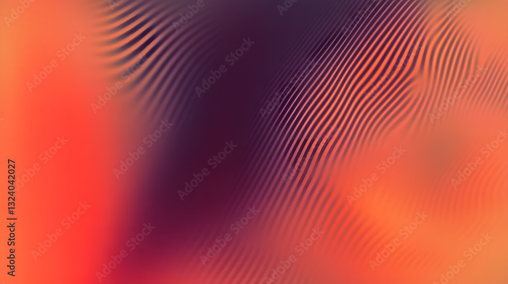 Poster abstract digital illustration showing wavy lines and gradients of color