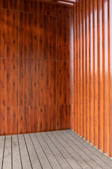 Wooden floor and wall space