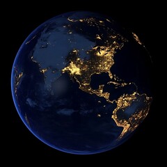 A luminous and detailed view of planet earth at night