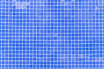 Building decorative blue tile wall