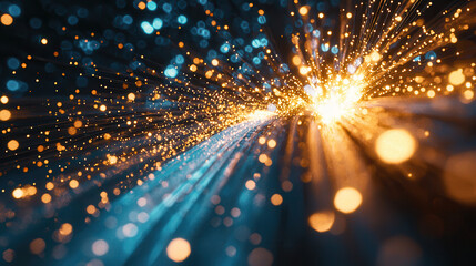 Obraz premium Dynamic light particles create vibrant and energetic visual effect