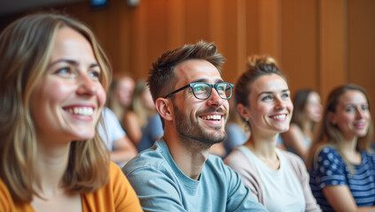 Obraz premium students in the audience listening to a lecture