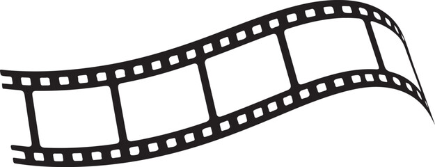film strip icon used for videography elements, cinema reel. Filmstrip with frames, photo and videos for camera. Old white and black film tapes of 35mm. Realistic film strip on white background.