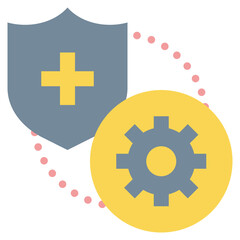 Obraz premium health care management protection shield hospital flat style icon