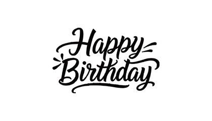 Simple Happy Birthday Typography | Calligraphy in Stylish Black