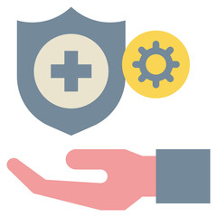 Obraz premium support health care protection management flat style icon