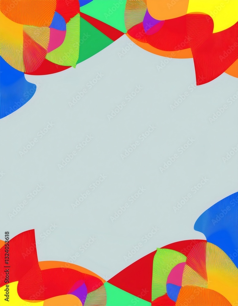 Aufkleber colorful abstract poster background with flowing shapes creating copy space
