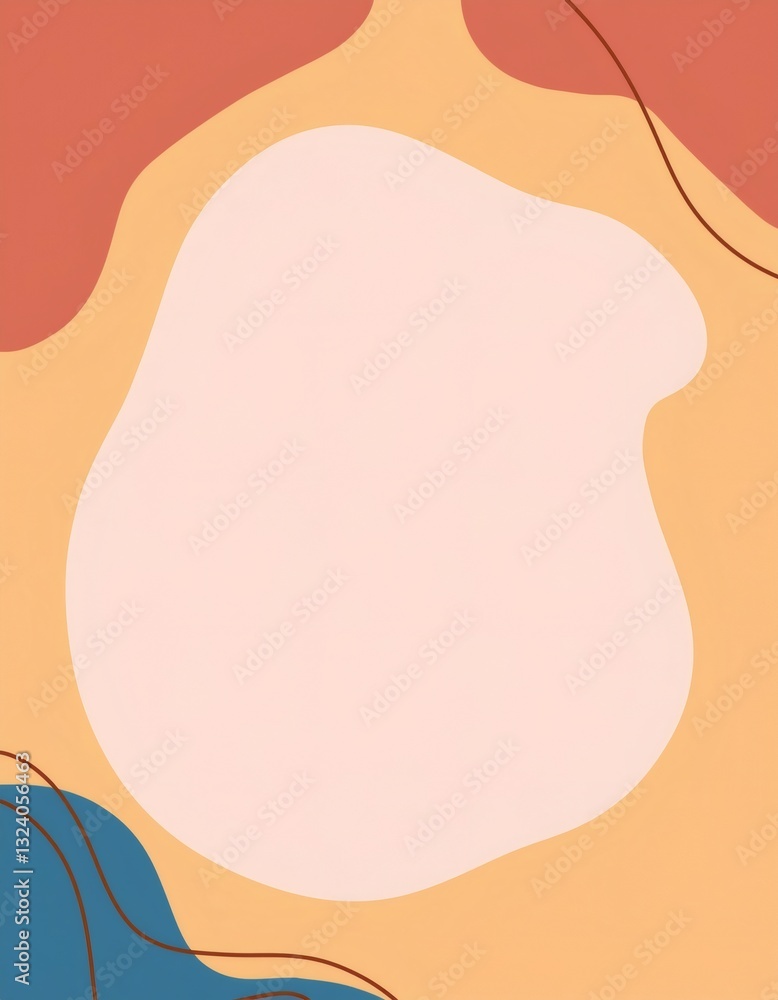 Poster modern abstract poster with organic shapes creating a colorful background