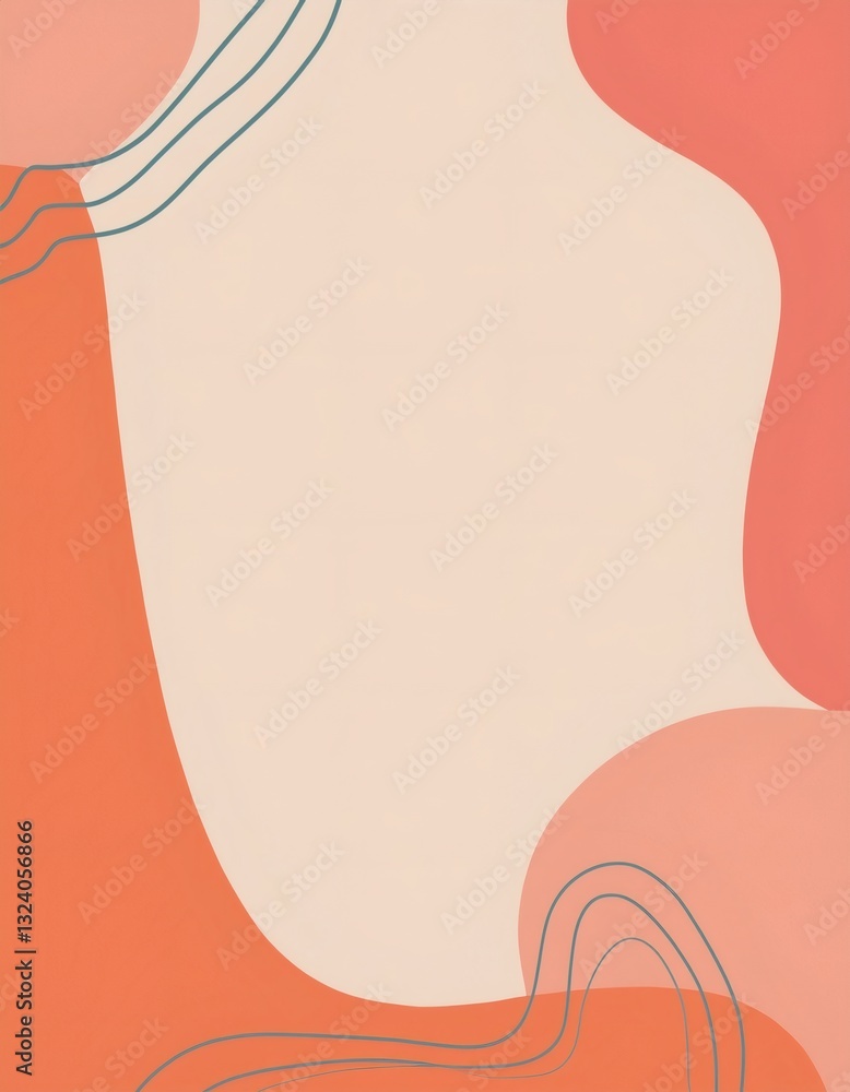 Poster abstract poster background with organic shapes and lines forming a modern and elegant design