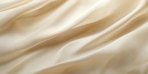 Elegant Cream Silk Drape: Luxurious Texture and Soft Waves