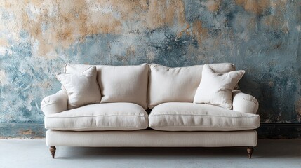 Cozy sofa arrangement modern living room interior design urban home wide angle home comfort concept