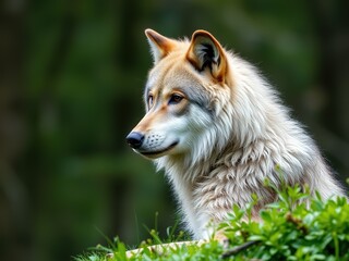 Fototapeta premium Albino Ape Resembling a Wolf in Natural Habitat