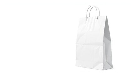 Blank Paper Bag Mockup - Minimal White Background for Design
