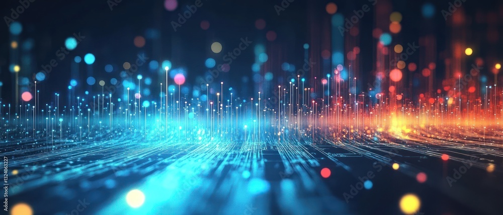 Aufkleber vibrant abstract background with colorful light patterns and glows