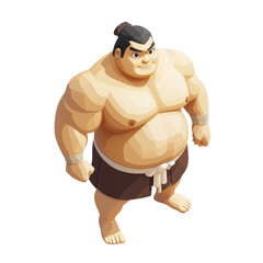 Obraz premium A Powerful Sumo Wrestler: Traditional Japanese Sport. Witness the Strength and Skill of a Rikishi in Combat, Martial Arts, and Cultural Heritage. Champion of the Dohyo!