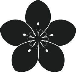 Minimalist Sakura Flower Silhouette – Elegant Spring Blossom Vector