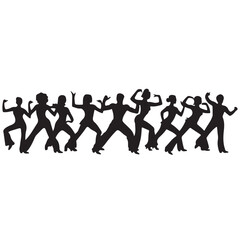 silhouettes of dancing girls Zumba dance vector